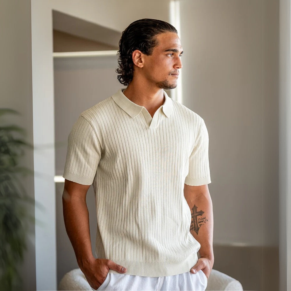 Camisa Polo Canelada Premium Sollome Bege