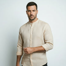 Camisa de Linho Manga Longa Varenne bege