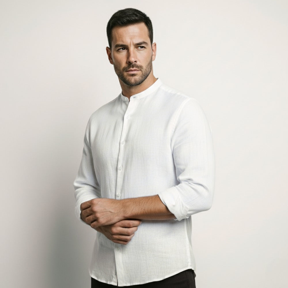 Camisa de Linho Manga Longa Varenne branco