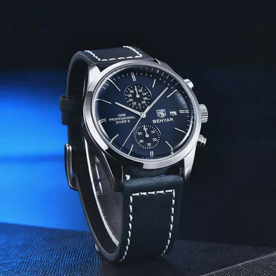 Relogio de Couro Classic Civano azul