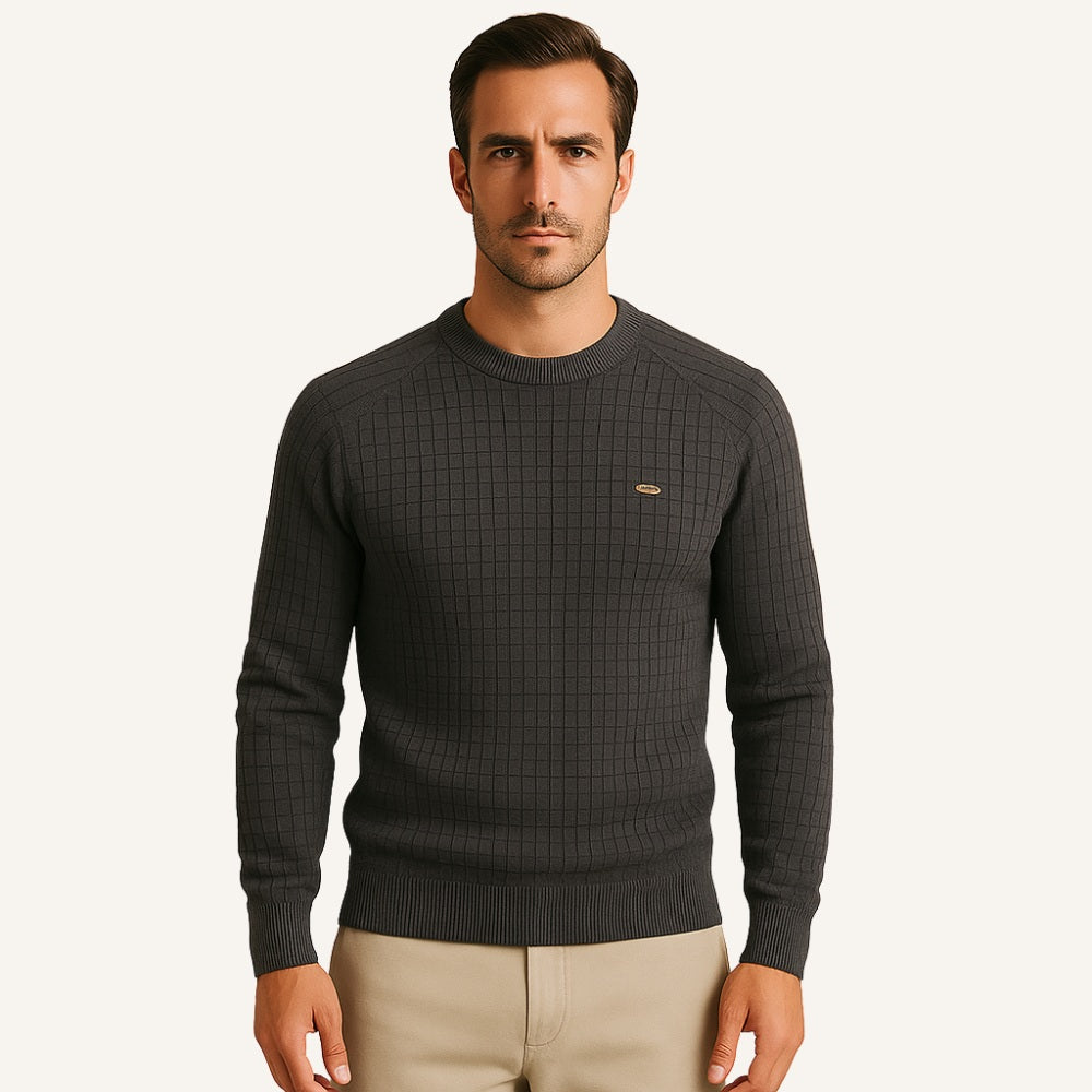 Sueter Masculino Pesson Nollan Texturizado Cinza Escuro