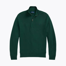 Mesh-Knit Cotton Quarter-Zip Sweater
